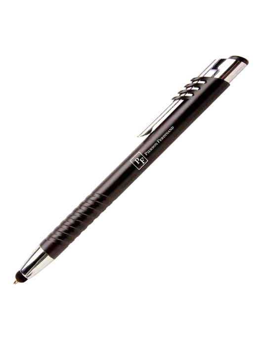 Schirhart Black Stylus Pen - Blue Ink w/Full Logo