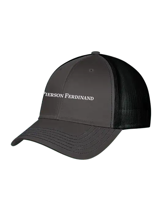 Charcoal & Black Mesh Trucker Cap Snap Back w/Pierson Ferdinand Logo