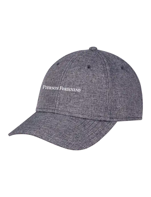 Heather Charcoal Structured Linen Look Cap Hook & Loop w/Pierson Ferdinand Logo