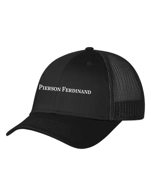 Black Mesh Trucker Cap Snap Back w/Pierson Ferdinand Logo