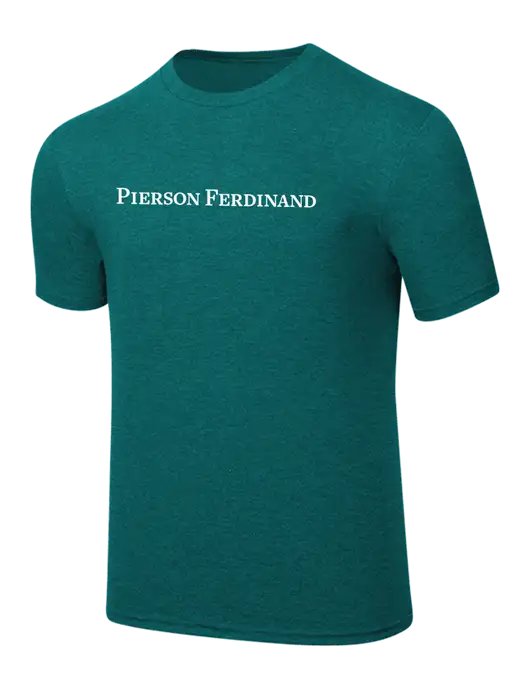Simply Soft Heathered Dark Teal 4.5oz  Poly/Combed Ring Spun Cotton T-Shirt w/Pierson Ferdinand Logo