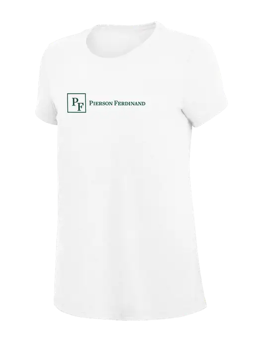 Womens Simply Soft White 4.5oz Poly/Combed Ring Spun Cotton T-Shirt
 w/Full Logo