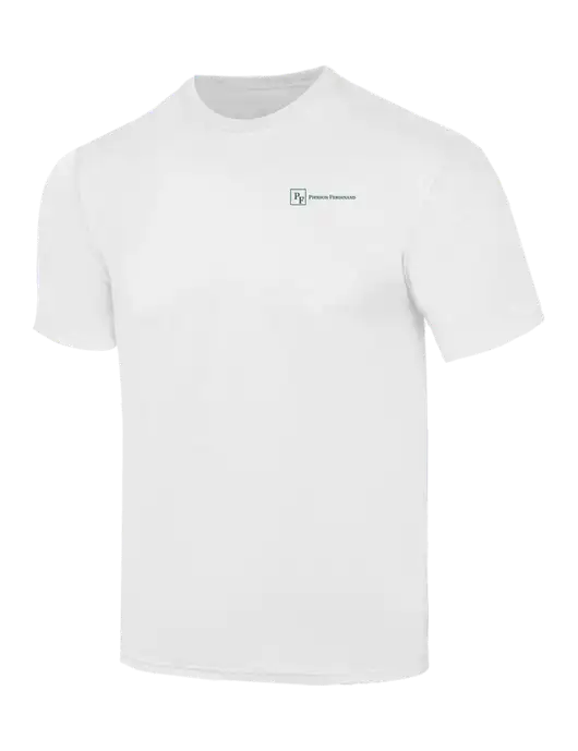 Simply Soft White 4.5oz  Poly/Combed Ring Spun Cotton T-Shirt w/Full Logo