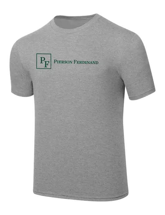 Simply Soft Heathered Light Grey 4.5oz  Poly/Combed Ring Spun Cotton T-Shirt w/Full Logo