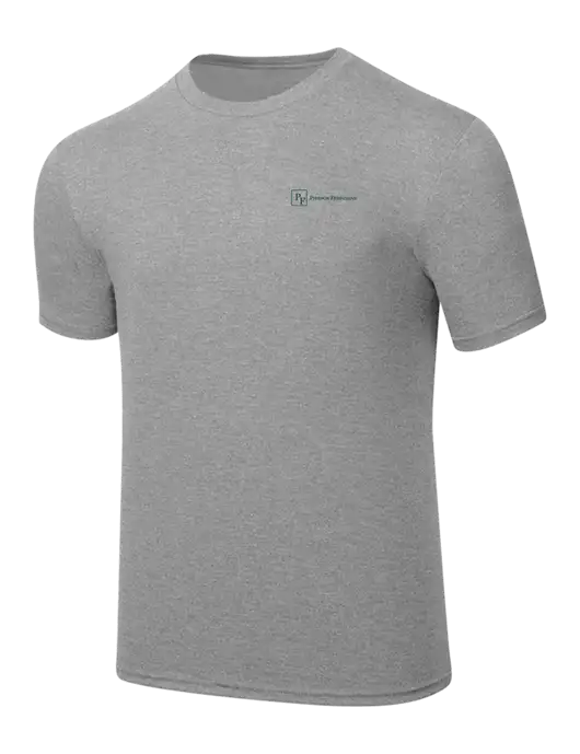 Simply Soft Heathered Light Grey 4.5oz  Poly/Combed Ring Spun Cotton T-Shirt w/Full Logo