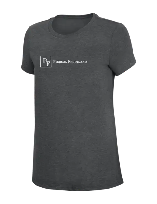 Womens Simply Soft Charcoal 4.5oz Poly/Combed Ring Spun Cotton T-Shirt w/Full Logo