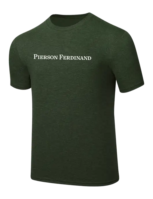 Simply Soft Heathered Forest Green 4.5oz  Poly/Combed Ring Spun Cotton T-Shirt w/Pierson Ferdinand Logo