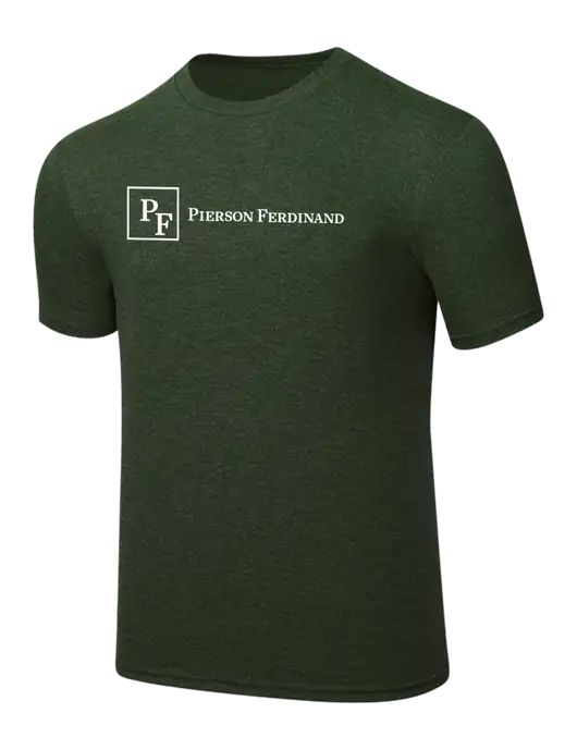 Simply Soft Heathered Forest Green 4.5oz  Poly/Combed Ring Spun Cotton T-Shirt w/Full Logo