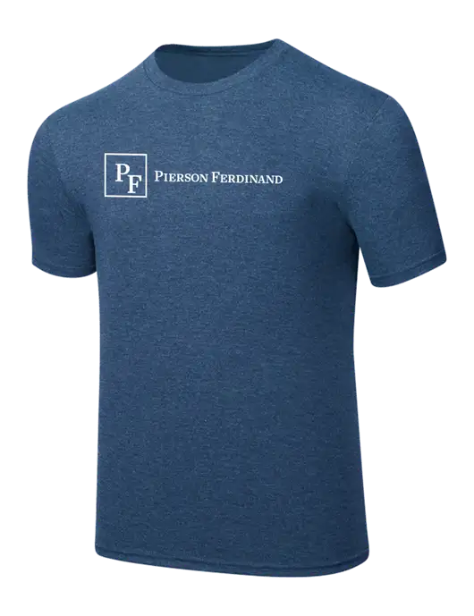 Simply Soft Heathered Navy 4.5oz  Poly/Combed Ring Spun Cotton T-Shirt w/Full Logo