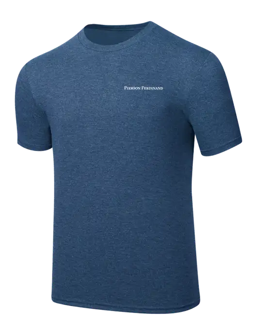 Simply Soft Heathered Navy 4.5oz  Poly/Combed Ring Spun Cotton T-Shirt w/Pierson Ferdinand Logo