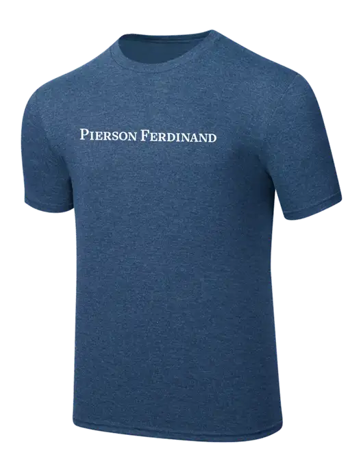 Simply Soft Heathered Navy 4.5oz  Poly/Combed Ring Spun Cotton T-Shirt w/Pierson Ferdinand Logo