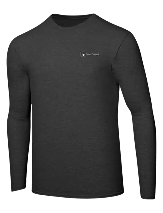 Ring Spun Dark Heather Grey 4.5 oz Long Sleeve T-Shirt w/Full Logo