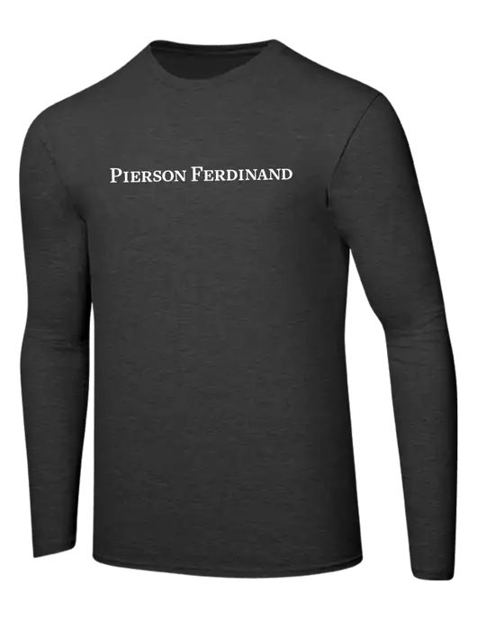 Ring Spun Dark Heather Grey 4.5 oz Long Sleeve T-Shirt w/Pierson Ferdinand Logo