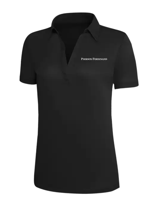 Black Silk Touch Womens Performance Polo w/Pierson Ferdinand Logo