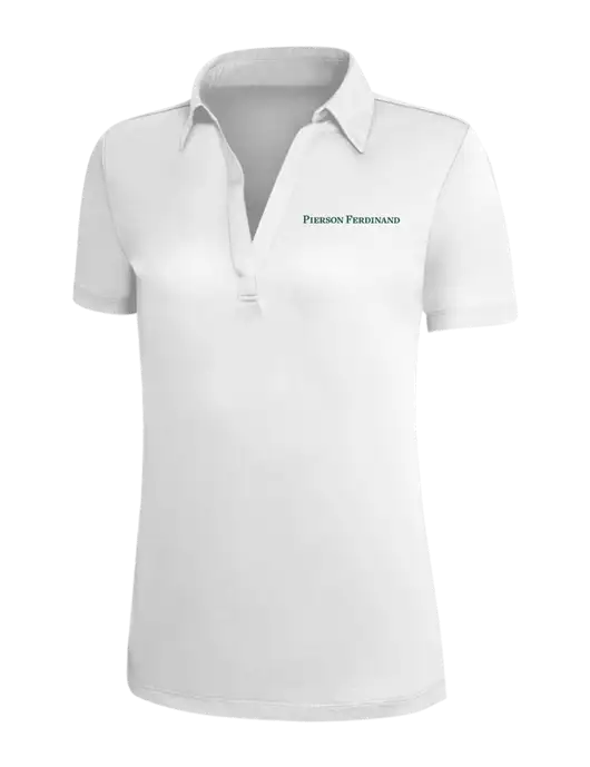 White Silk Touch Womens Performance Polo w/Pierson Ferdinand Logo