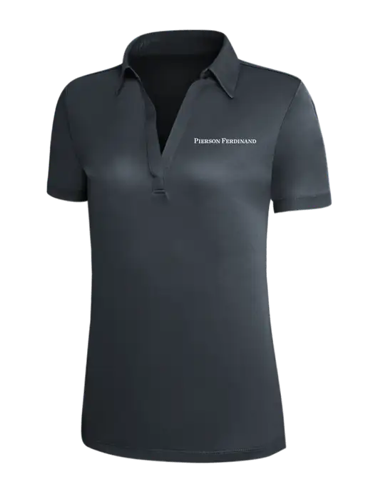 Dark Grey Silk Touch Womens Performance Polo w/Pierson Ferdinand Logo