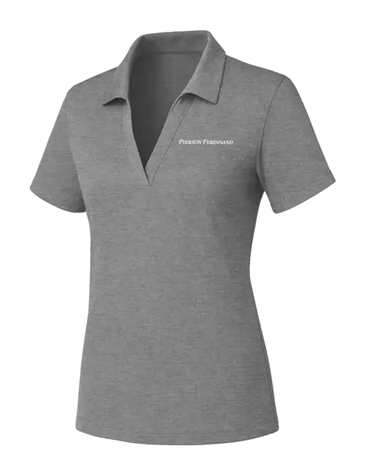 Womens Medium Grey Heather PosiCharge RacerMesh Polo w/Pierson Ferdinand Logo