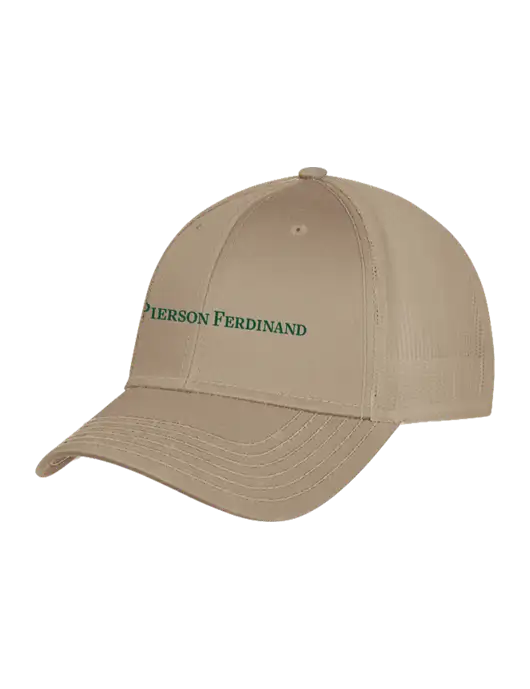 Khaki Mesh Trucker Cap Snap Back w/Pierson Ferdinand Logo
