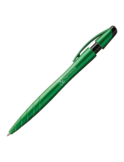 Awali Green Metallic Pen - Black Ink w/Full Logo