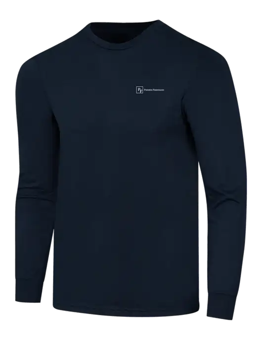 Simply Soft Long Sleeve Navy 4.5 oz, Poly/Combed Ring Spun Cotton T-Shirt w/Full Logo