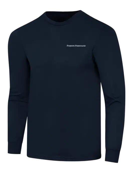 Simply Soft Long Sleeve Navy 4.5 oz, Poly/Combed Ring Spun Cotton T-Shirt w/Pierson Ferdinand Logo