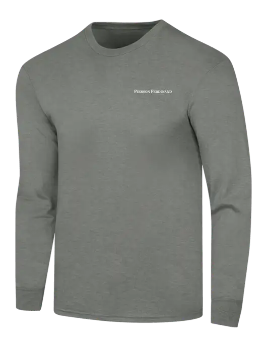 Simply Soft Long Sleeve Heathered Charcoal 4.5 oz, Poly/Combed Ring Spun Cotton T-Shirt w/Pierson Ferdinand Logo
