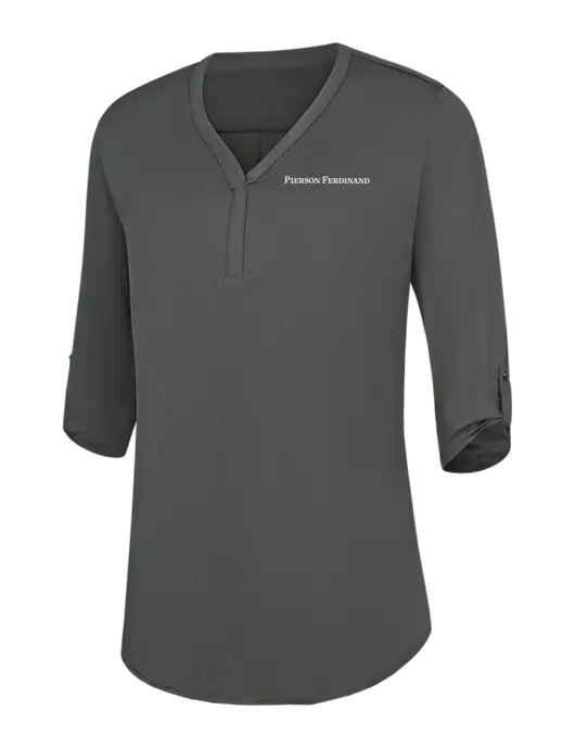 Womens Dark Grey City Stretch 3/4-Sleeve Tunic w/Pierson Ferdinand Logo