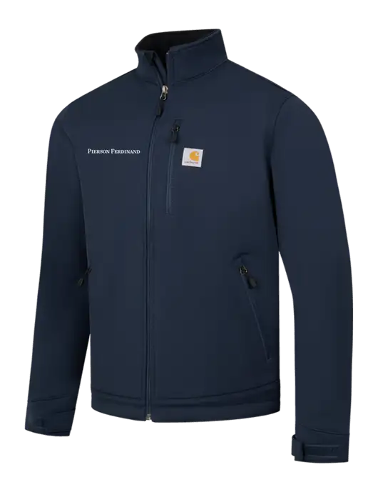Carhartt Navy Crowley Soft Shell Jacket w/Pierson Ferdinand Logo