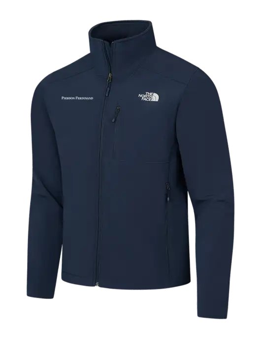 North Face Navy Apex Barrier Soft Shell Jacket w/Pierson Ferdinand Logo