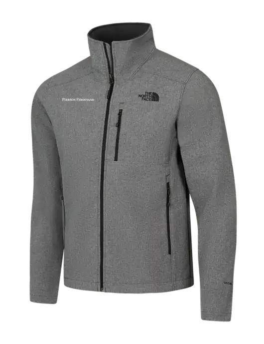 North Face Light Grey Heather Apex Barrier Soft Shell Jacket w/Pierson Ferdinand Logo