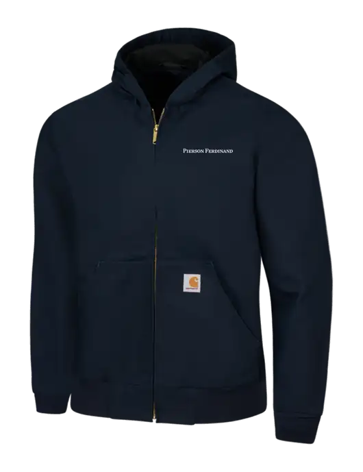 Carhartt Navy Thermal Lined Duck Active Jacket w/Pierson Ferdinand Logo