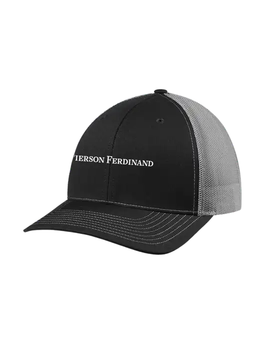 Richardson Adjustable Snapback Original 112 Trucker Cap Black w/Charcoal Mesh w/Pierson Ferdinand Logo