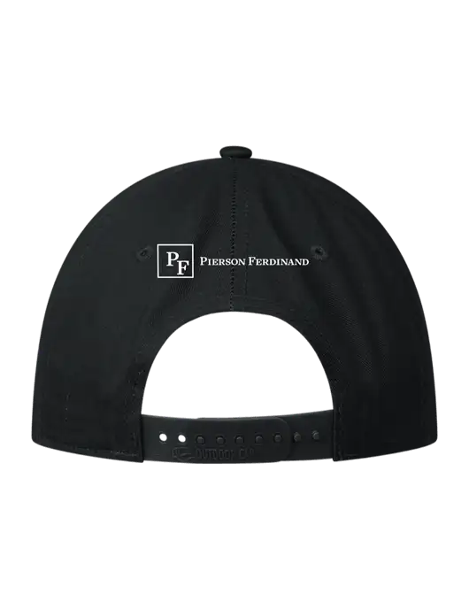 Premium Modern Structured Twill Black Snapback Cap w/Full Logo, PF Icon Logo