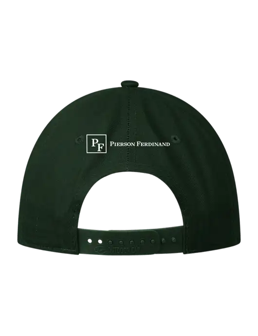 Premium Modern Structured Twill Dark Green Snapback Cap w/Full Logo, PF Icon Logo