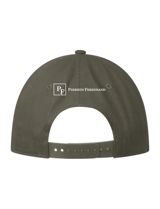 Premium Modern Structured Twill Olive Snapback Cap w/Full Logo, PF Icon Logo