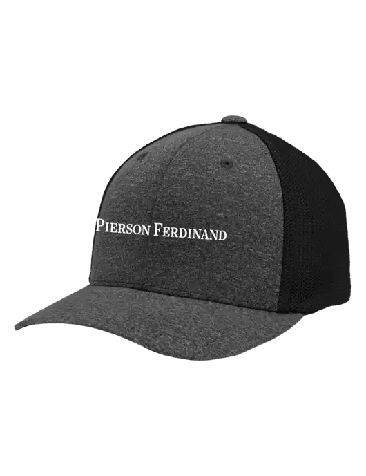 Flexfit Black/Dark Charcoal Heather Melange Mesh Back Trucker Cap w/Pierson Ferdinand Logo